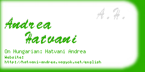 andrea hatvani business card